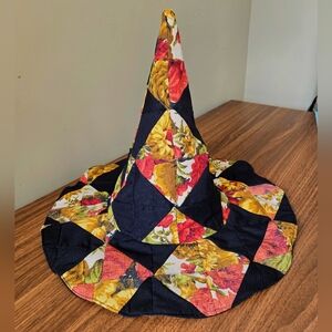 Vintage Floral Patchwork Quilted Witch Hat